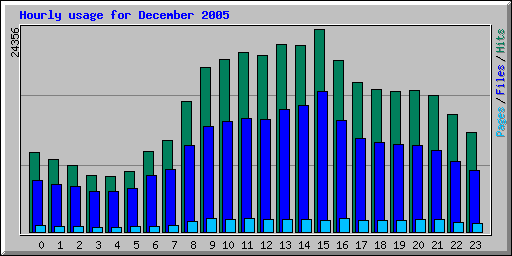 Hourly usage for December 2005