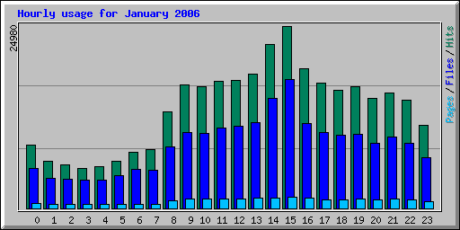 Hourly usage for January 2006